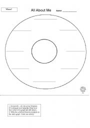 English worksheet: All About Me - Circle Map