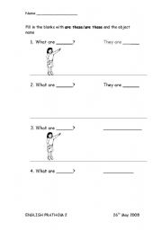 English worksheet: this that these those 1