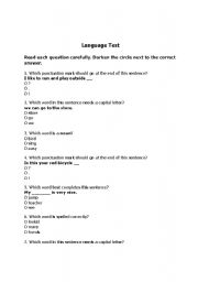 English worksheet: Language Test