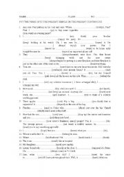 English Worksheet: Present simple&continuous