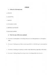 English worksheet: Crime