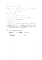 English Worksheet: esl doctor dialogue