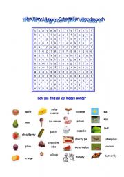 The Very Hungry Caterpillar Wordsearch