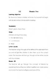 English worksheet: ee lesson plan