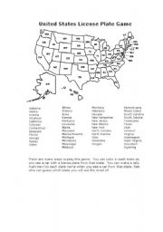 English Worksheet: USA states&codes
