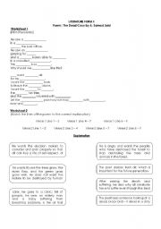 English Worksheet: Literature Secondary School (The Dead Crow)