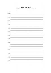 English worksheet: What time is it?