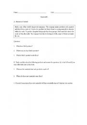 English Worksheet: Factors of Production