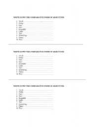English worksheet: forms of adjectives