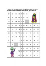 English Worksheet: counting by 1