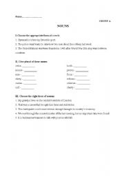 English Worksheet: Irregular plural and agreement between nouns and verbs