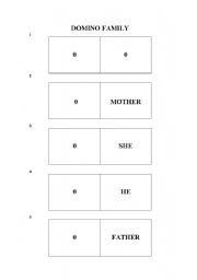 English Worksheet: domino family