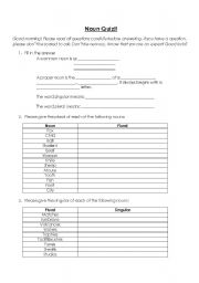 English worksheet: Noun Quiz