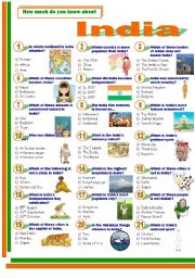English Worksheet: India