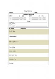 English Worksheet: Planning Form