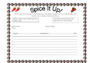 English worksheet: Spice it up!