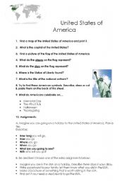 English Worksheet: United States of America
