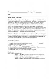 English Worksheet: Salma Hayek story