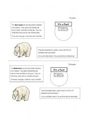 English worksheet: Black bear reading