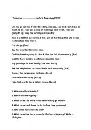 English Worksheet: I have to ......... before Tuesday!