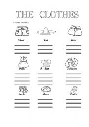 English Worksheet: The  clothes