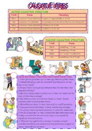 English Worksheet: CAUSATIVE VERBS (active and passive structures)