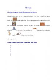 English worksheet: My room- vocabulary