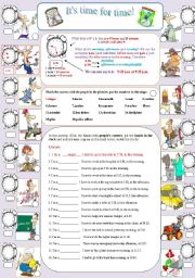 English Worksheet: Its time for time! (part I )