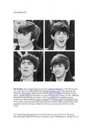 English Worksheet: Beatles Worksheet 