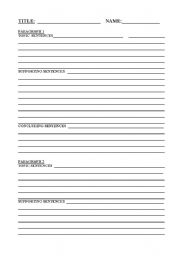 English Worksheet: PARAGRAPH WORKSHEET