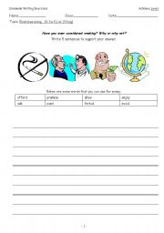 English Worksheet: Have you ever considered smoking?