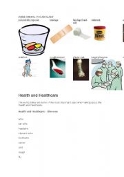 English Worksheet: health and illnesses