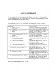 English Worksheet: Useful Expressions