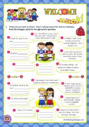 Back to School  -  Summer holidays: Asking questions (2/2)