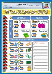 DEMONSTRATIVES & CLASSROOM OBJECTS
