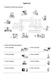 English worksheet: Verb quiz