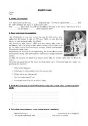 English Worksheet: space