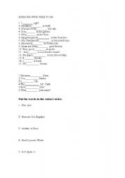 English Worksheet: to be and others