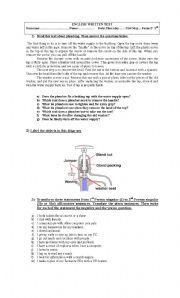 English worksheet: Test on plumbing and technology