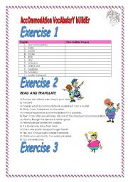 4 exercises Accommodation and travelling Vocabulary Builder