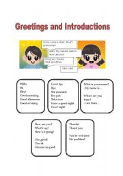 English Worksheet: Greetings, Introductions, and Farewells