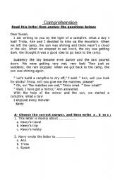 English Worksheet: Comprehension test