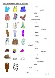 clothes printable - ESL worksheet by JuLaY