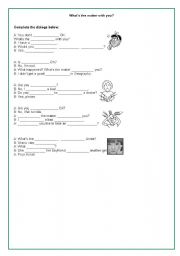 English Worksheet: Whats the matter with you?