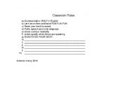 English Worksheet: Day 1 Classroom rules - Discuss + agree edit if required