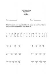 English Worksheet: Maths Worksheet