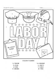 LABOR DAY COLOR BY NUMBER ACTIVITY