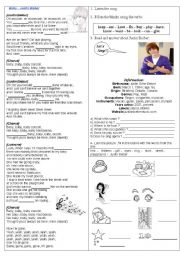 Song: Justin Bieber - Baby - verbs - information about singer.
