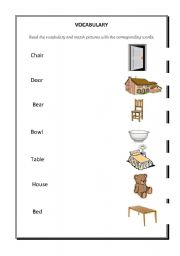 English Worksheet: Things of the house