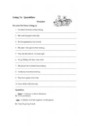 English worksheet: Going To And Quantifiers
